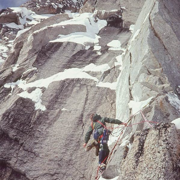 Climber on the Southeast Spur of Mt Hunter