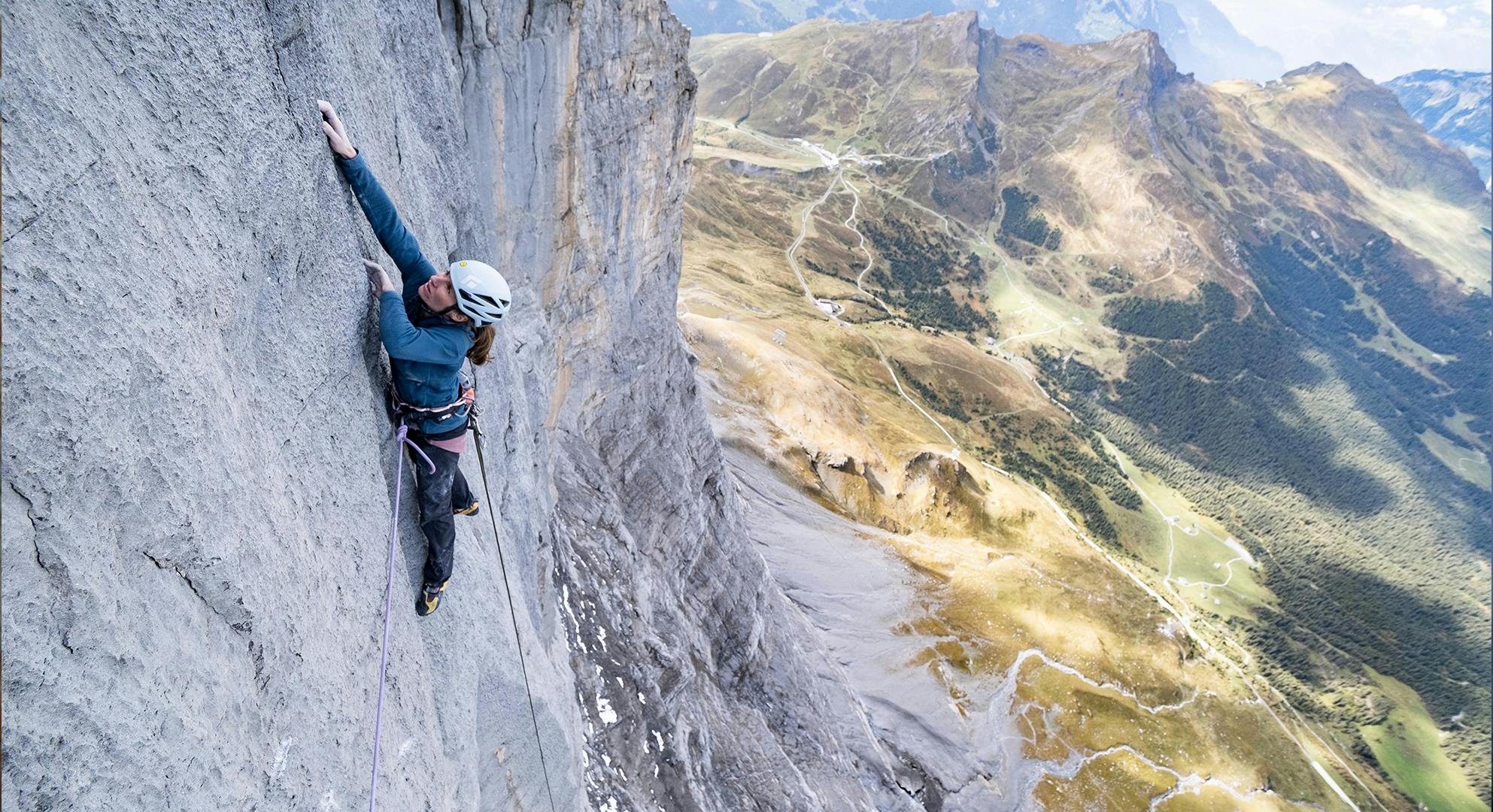 Black Diamond athlete Babsi Zangerl climbing the Eiger