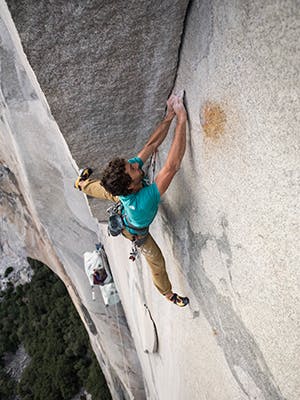 Jacopo Larcher climbing a crack