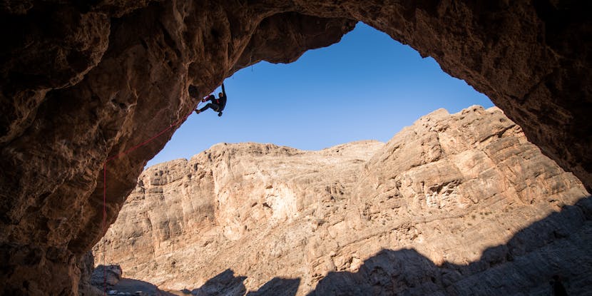 BD Athlete Jacopo Larcher climbing outdoors. Photo by Andy Earl.