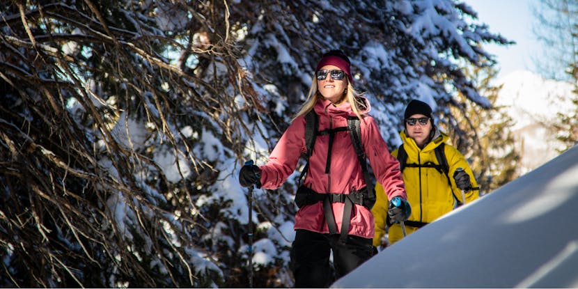 Black Diamond athlete Mary McIntyre out for a ski tour in the BoundaryLine Insulated jacket. 