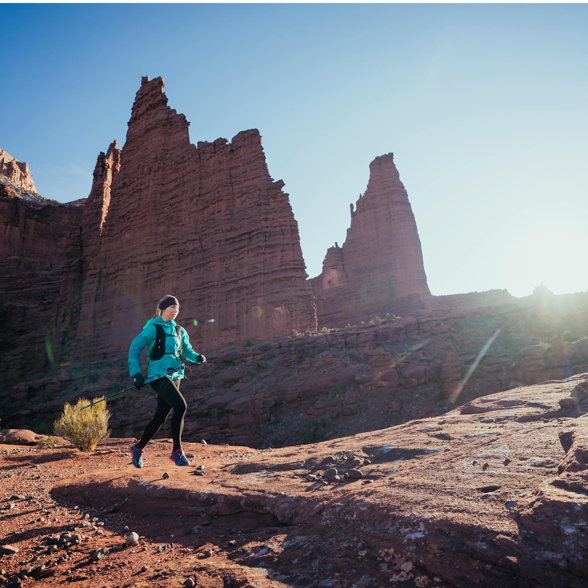 Kelly Halpin running in Moab
