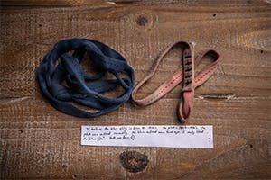 hand-sewn slings with original notes