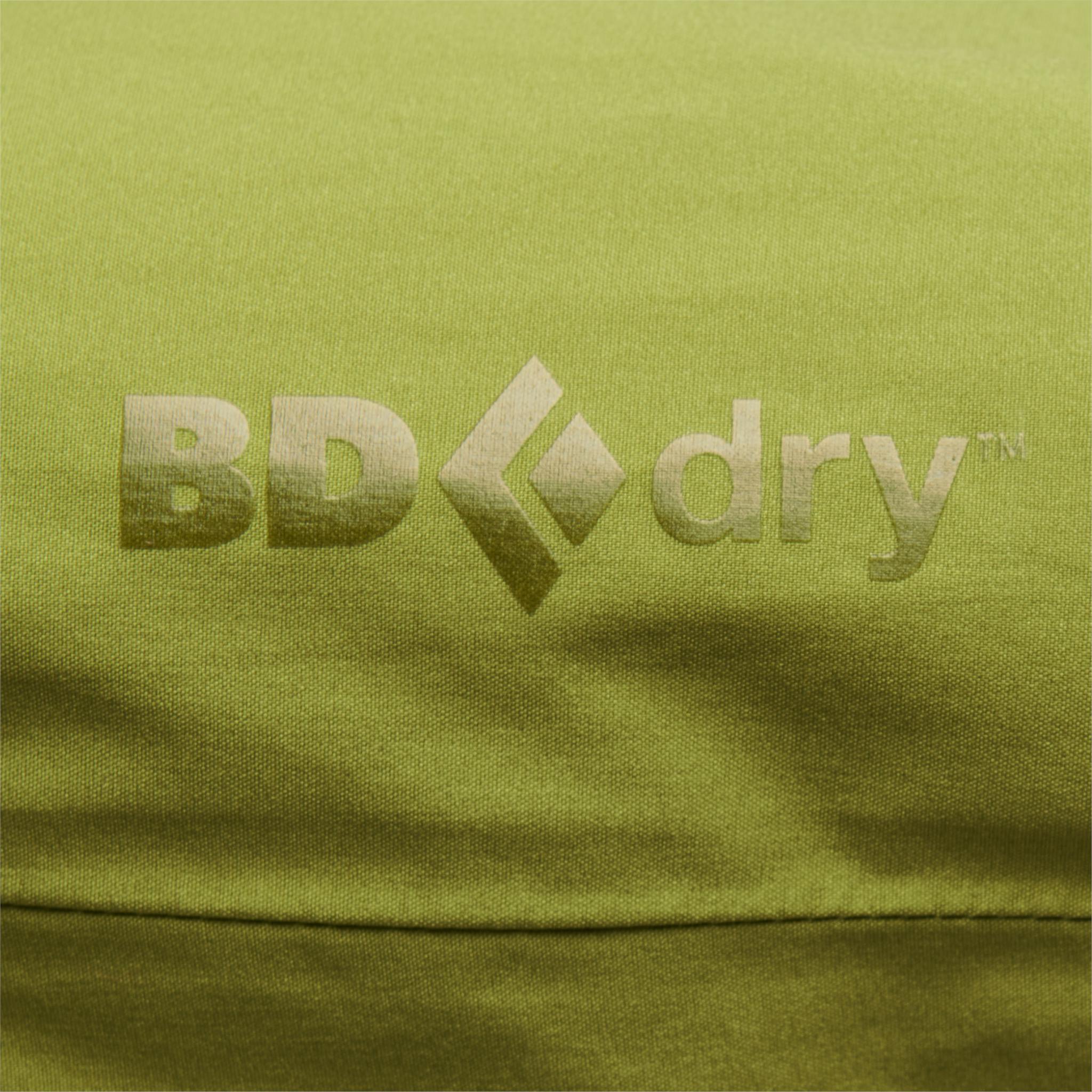 The BD.Dry label on a Stormline Rain Shell.