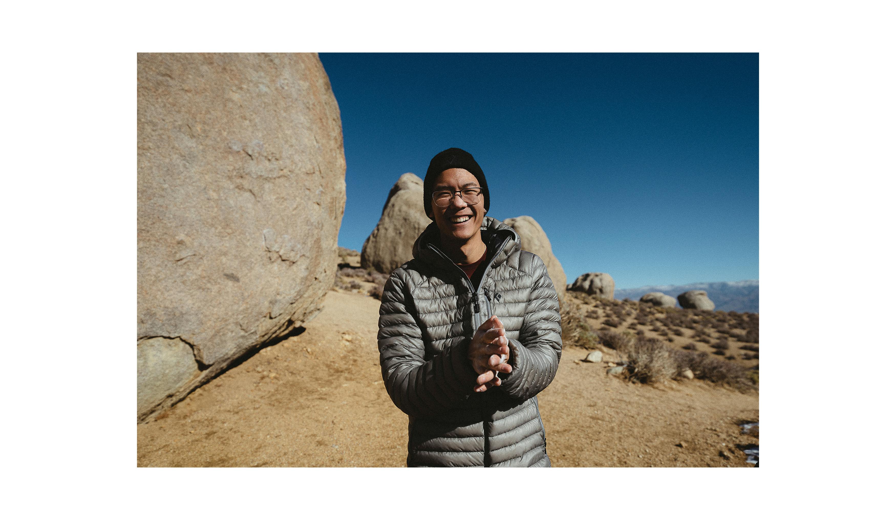 A portrait of Timmy Kang after completing his highball project in Bishop. 