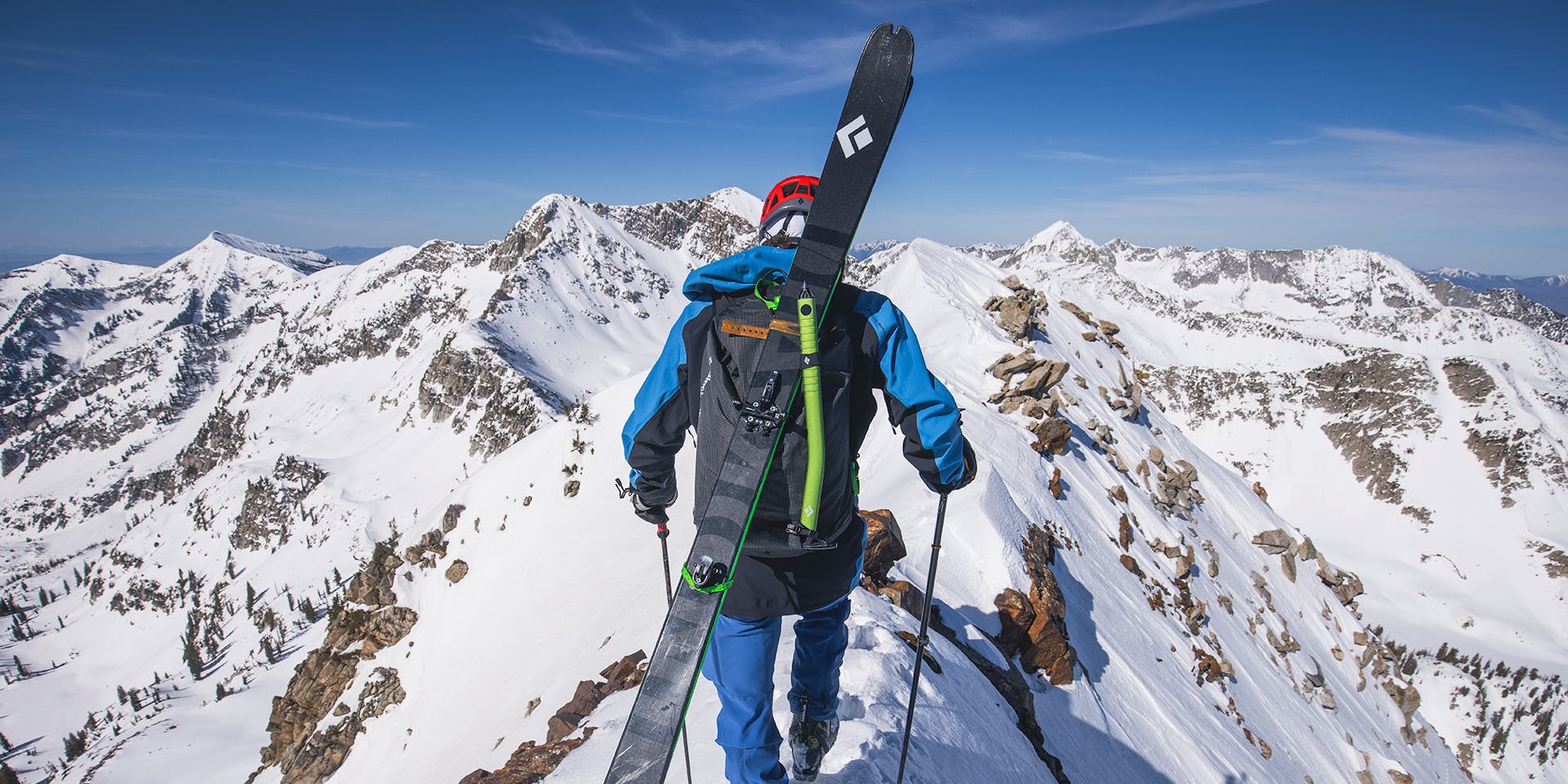 A photo of back country skiing in the wasatch