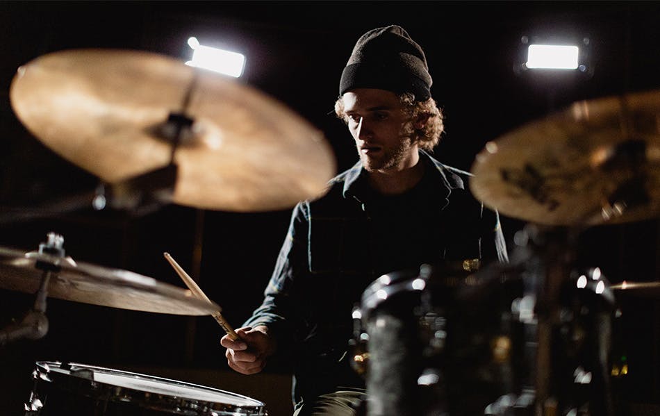 Kyle drumming