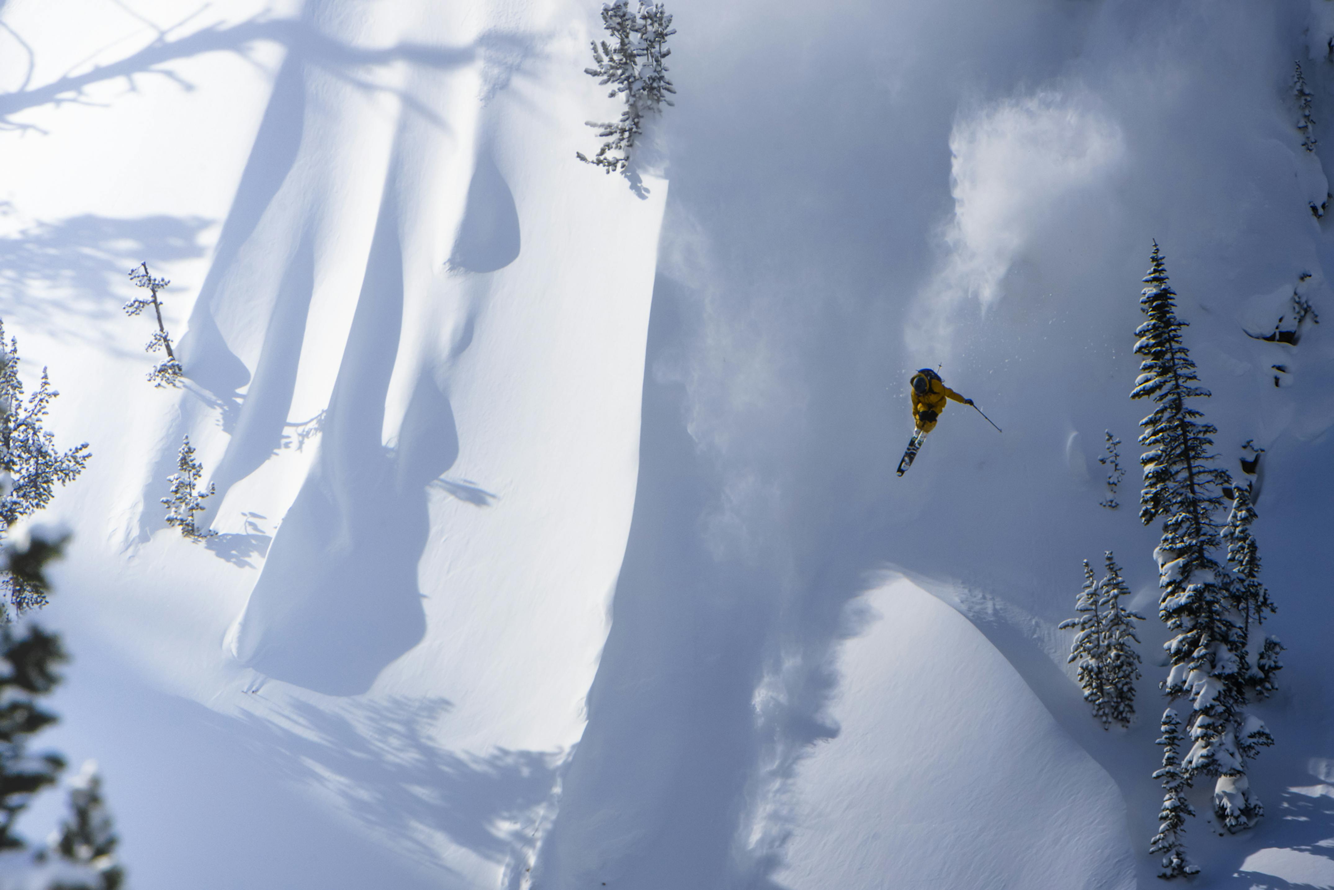 Black Diamond Athlete Parkin Costain skiing in the backcountry