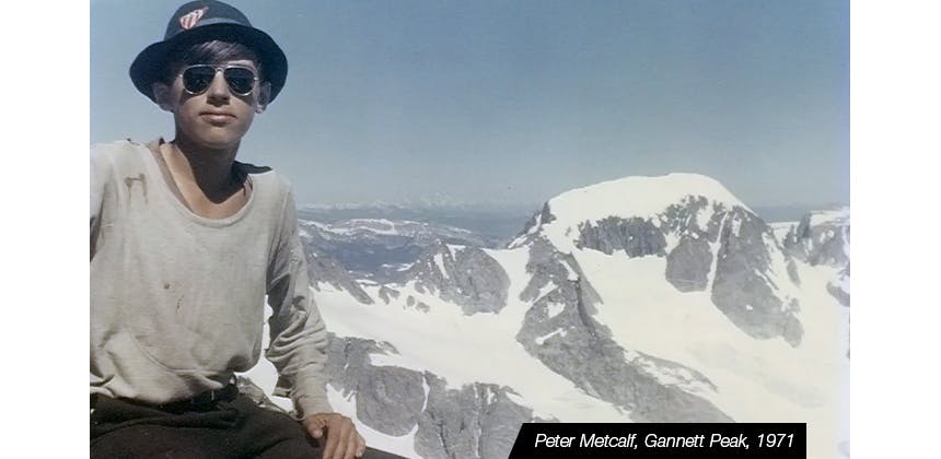 Peter Metcalf on Gannett Peak in 1971