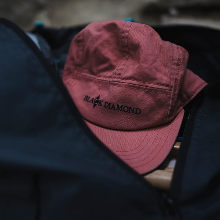A Black Diamond Hat sits in a pack. 
