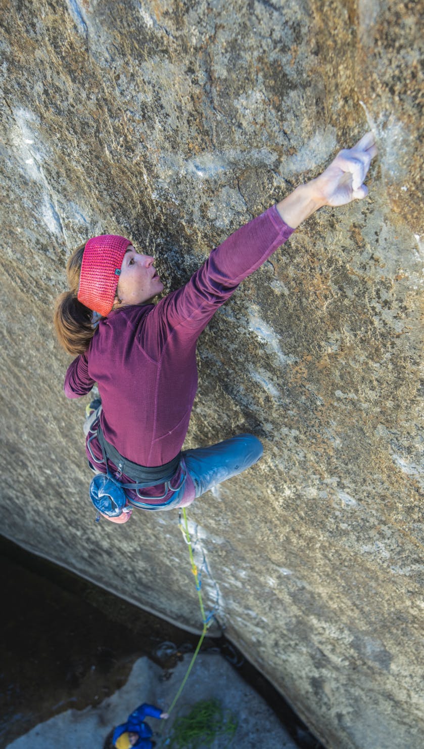 Babsi on the Fourth Ascent of Meltdown (5.14c) 