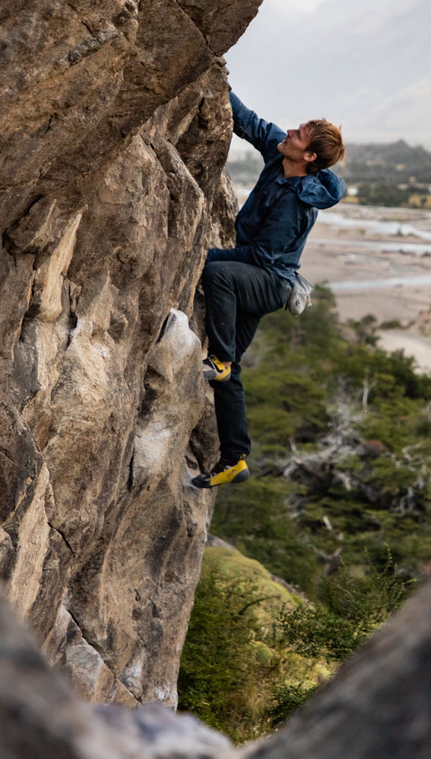 BD Athlete Nalle Hukkataival climbing in Patagonia