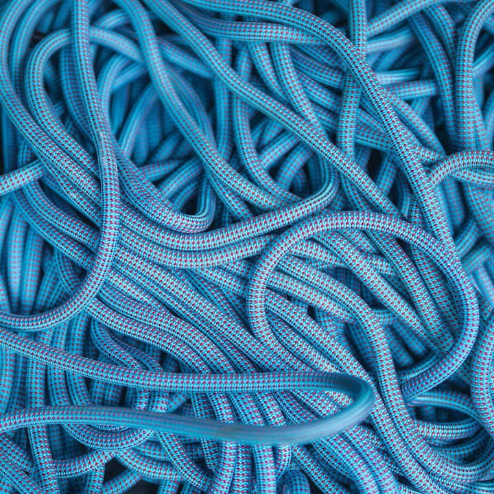 The BD 9.2 Babsi rope sits in a pile. 